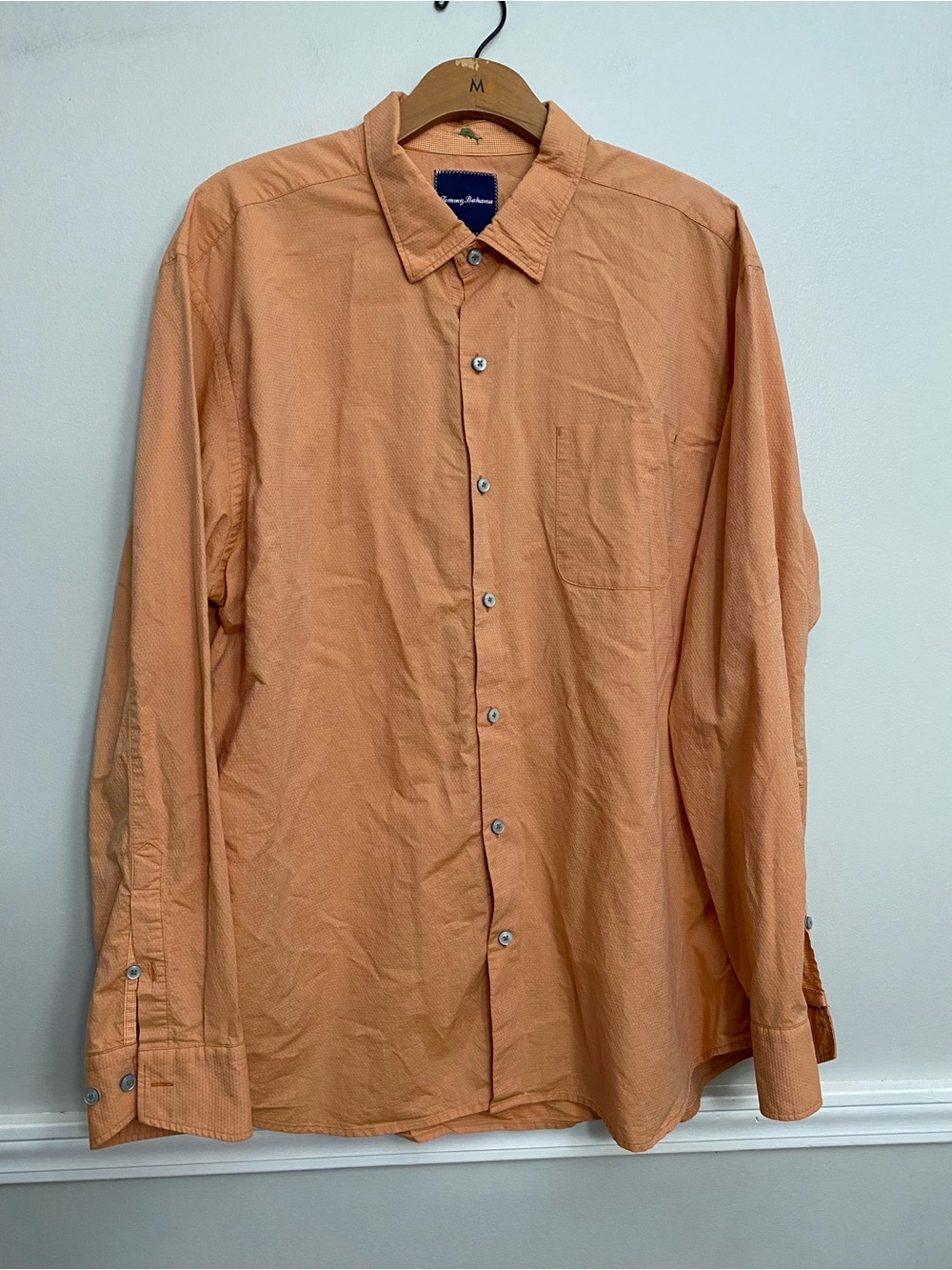 Men’s Tommy Bahama Cotton Orange Long Sleeve Shirt - XL